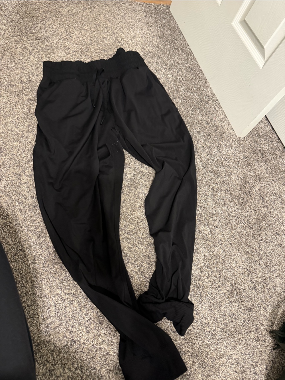 Black Drawstring Track Joggers - Women